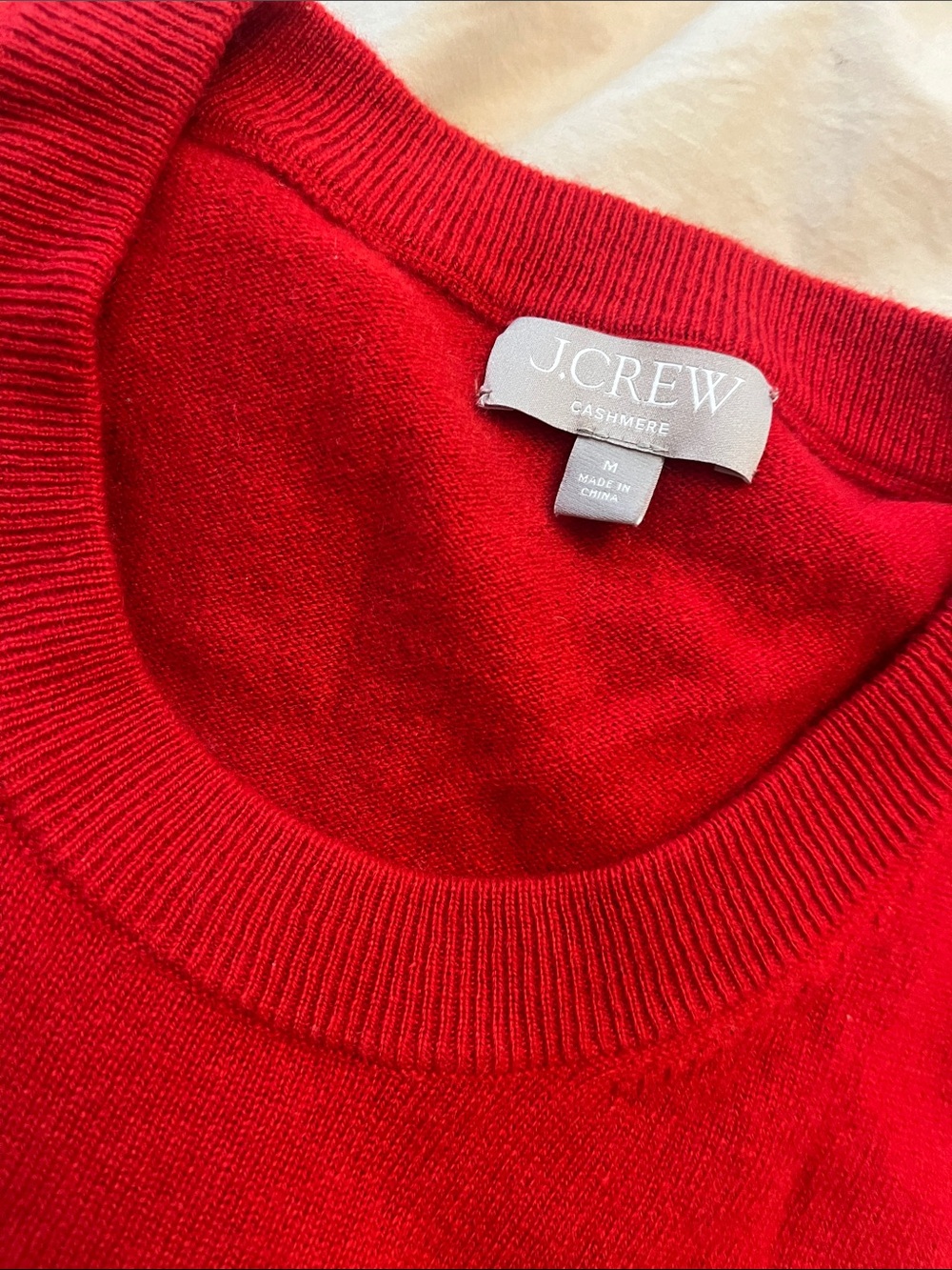 J. Crew Red Cashmere Crewneck Sweater - Picture 2 of 2